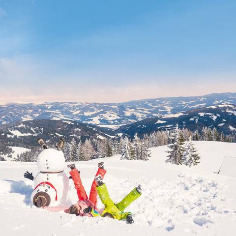 Der Schneemann und wir am Klippitztoerl