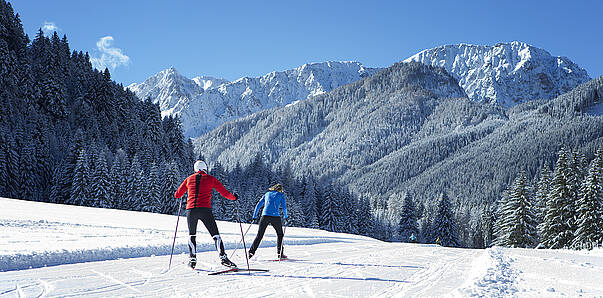 Langlaufen im Winter im Bodental im Rosental