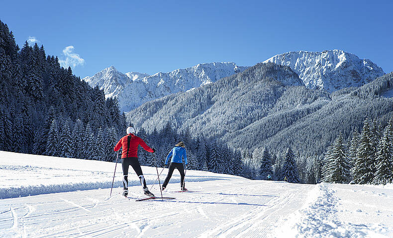 Langlaufen im Winter im Bodental im Rosental