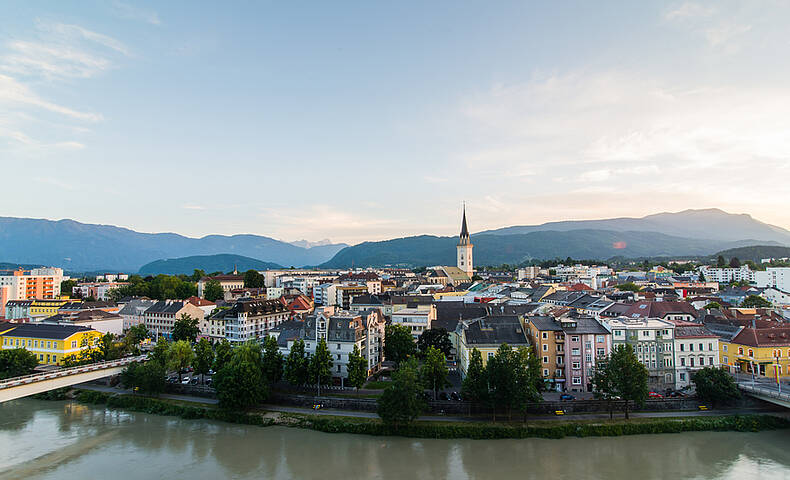Blick auf die Stadt Villach