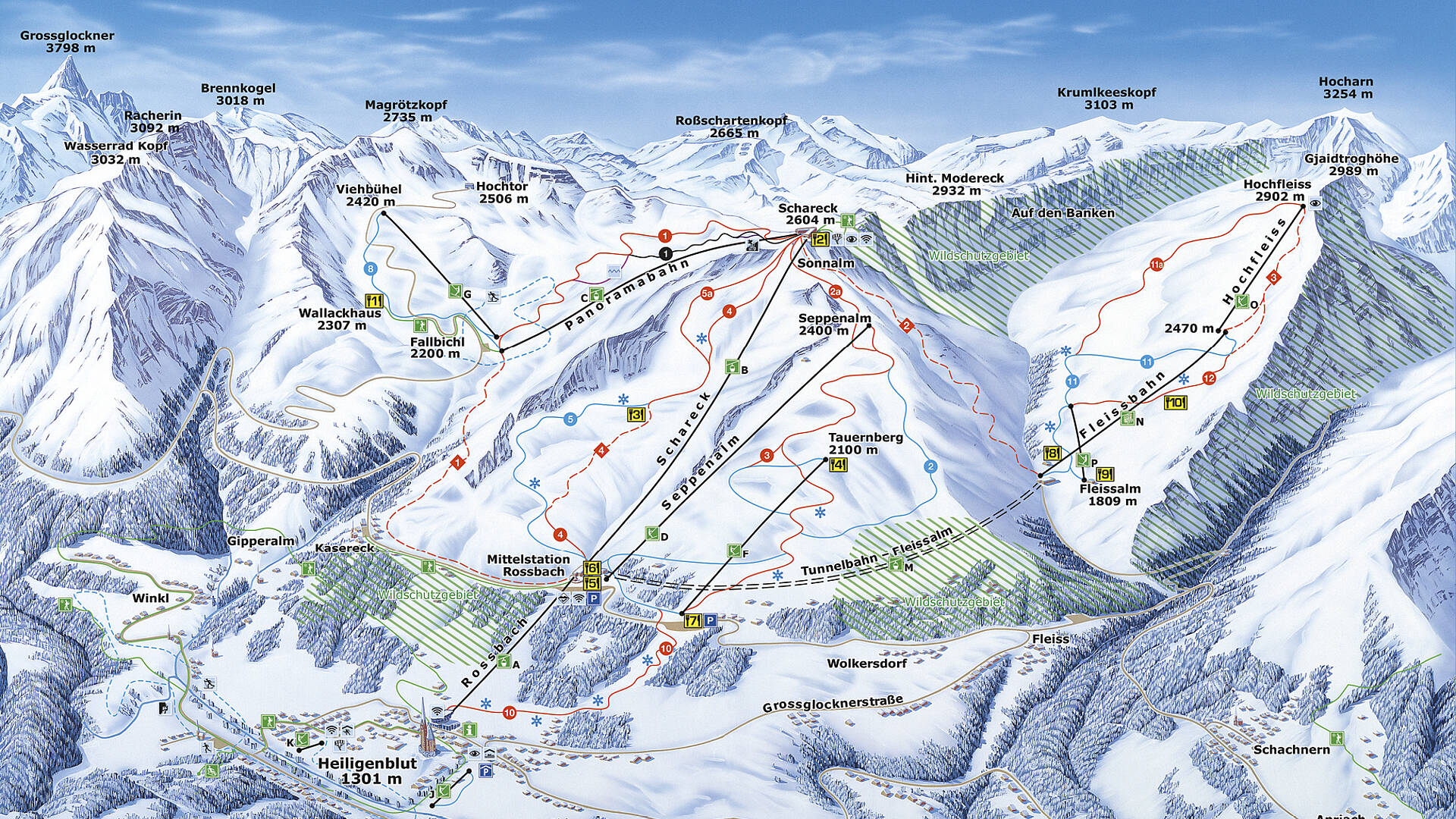 Panoramakarte Grossglockner Heiligenblut